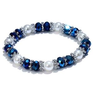 Natural Stone Crystal Pearl Buddha Bracelet